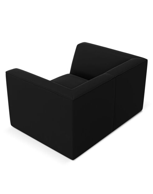 Fauteuil Velours Charles noir - 120x92x69 cm