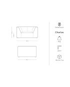 Fauteuil Velours Charles noir - 120x92x69 cm