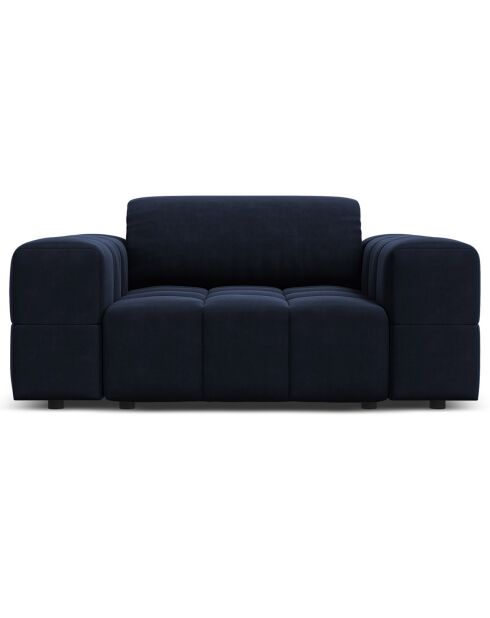 Fauteuil Velours Luc bleu foncé - 124x102x70 cm
