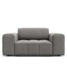 Fauteuil Velours Luc gris clair - 124x102x70 cm
