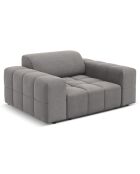 Fauteuil Velours Luc gris clair - 124x102x70 cm