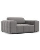 Fauteuil Velours Luc gris clair - 124x102x70 cm