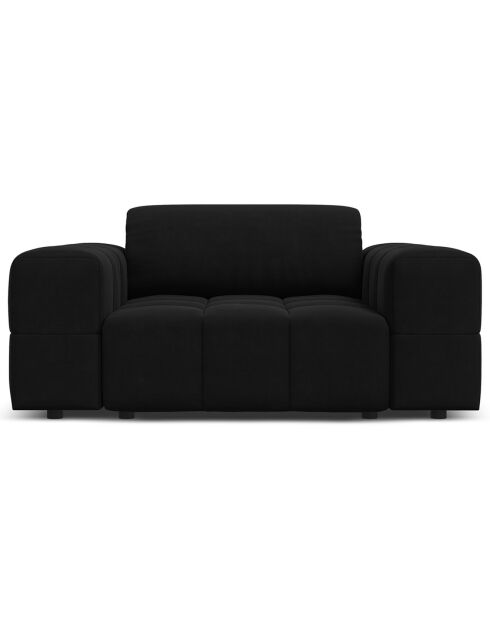 Fauteuil Velours Luc noir - 124x102x70 cm