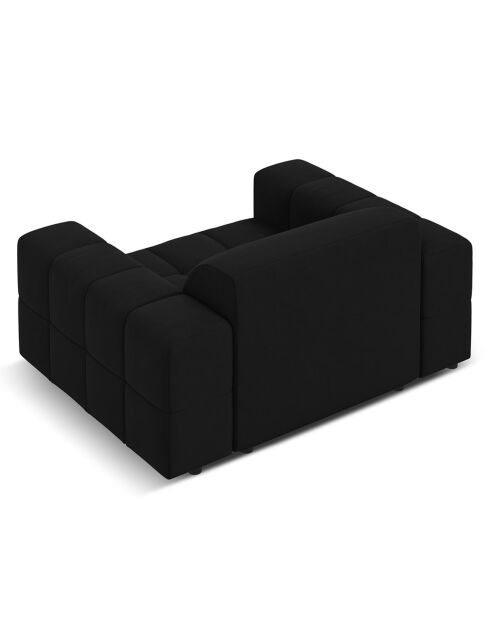 Fauteuil Velours Luc noir - 124x102x70 cm