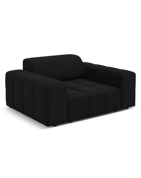 Fauteuil Velours Luc noir - 124x102x70 cm