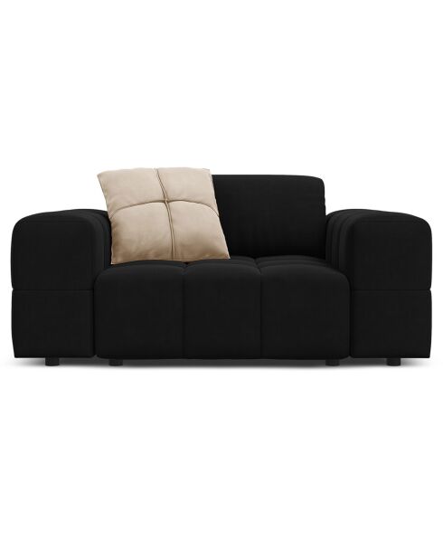 Fauteuil Velours Luc noir - 124x102x70 cm