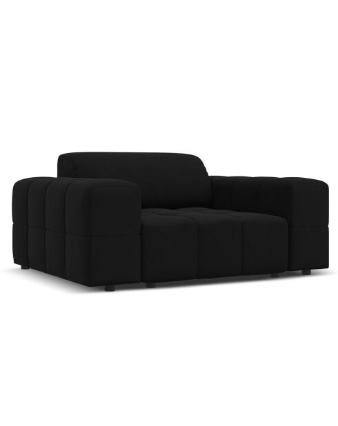 Fauteuil Velours Luc noir - 124x102x70 cm