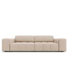 Canapé Velours Luc 3 Places beige - 204x102x70 cm