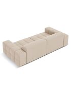 Canapé Velours Luc 3 Places beige - 204x102x70 cm