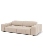 Canapé Velours Luc 3 Places beige - 204x102x70 cm