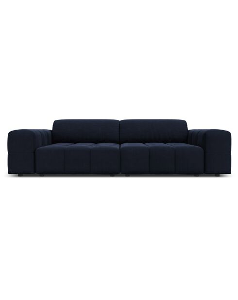 Canapé Velours Luc 3 Places bleu foncé - 204x102x70 cm