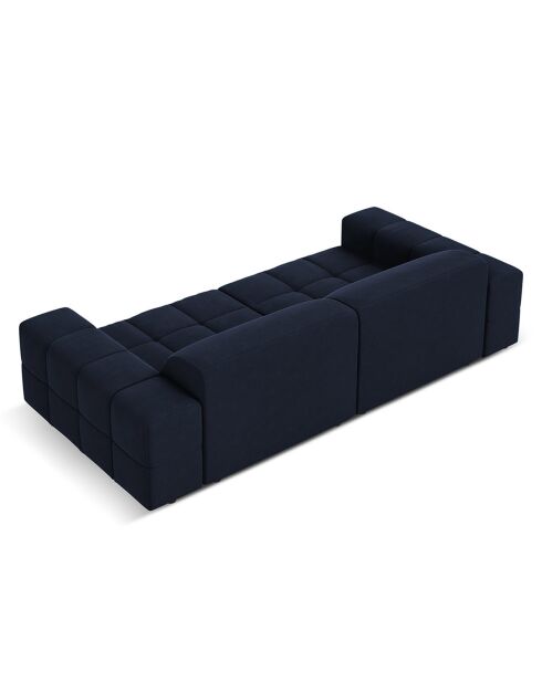 Canapé Velours Luc 3 Places bleu foncé - 204x102x70 cm