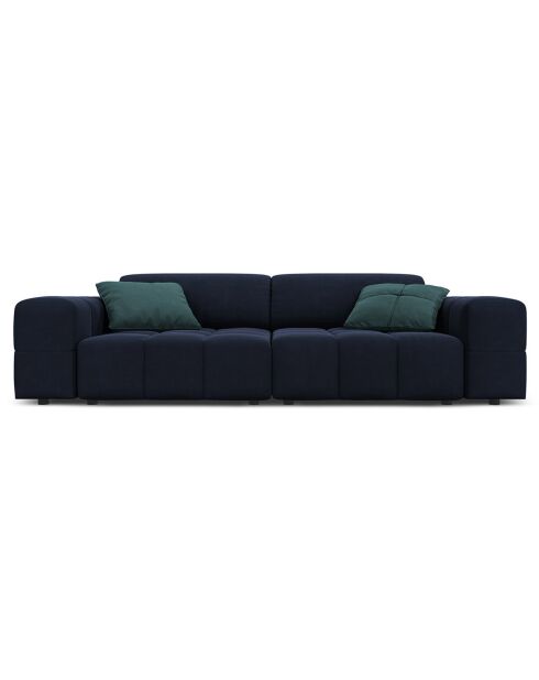 Canapé Velours Luc 3 Places bleu foncé - 204x102x70 cm