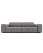 Canapé Velours Luc 3 Places gris clair - 204x102x70 cm