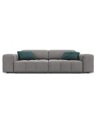 Canapé Velours Luc 3 Places gris clair - 204x102x70 cm