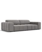 Canapé Velours Luc 3 Places gris clair - 204x102x70 cm