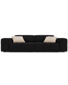 Canapé Velours Luc 3 Places noir - 204x102x70 cm