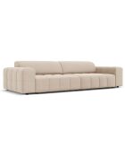 Canapé Velours Luc 4 Places beige - 244x102x70 cm