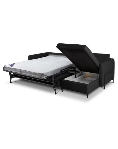 Yanis Ecksofa für 5 Personen, wandelbar, rechts, mit Kommode, 280 x 170 x 80 cm, Dunkelgrau