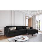 Canapé d'angle Droit Convertible avec Coffre Yanis 4 Places gris foncé - 260x170x80 cm