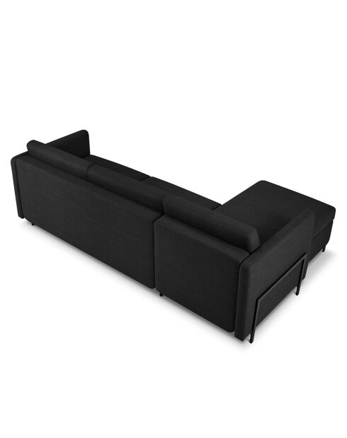 Yanis 4-zits converteerbare linkerhoekbank met donkergrijze kist - 260x170x80 cm