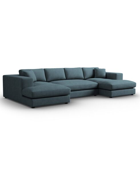 Trendy blauwe panoramische 5-zitsbank - 344x170x72 cm