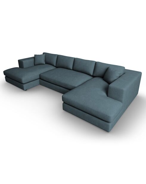 Trendy blauwe panoramische 5-zitsbank - 344x170x72 cm