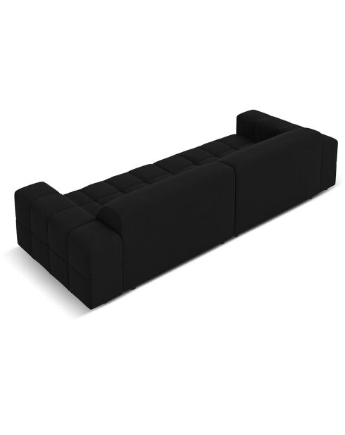 Canapé Velours Luc 4 Places noir - 244x102x70 cm
