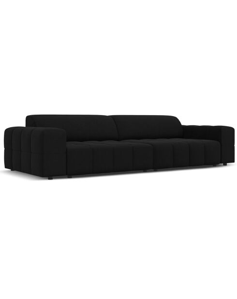 Canapé Velours Luc 4 Places noir - 244x102x70 cm