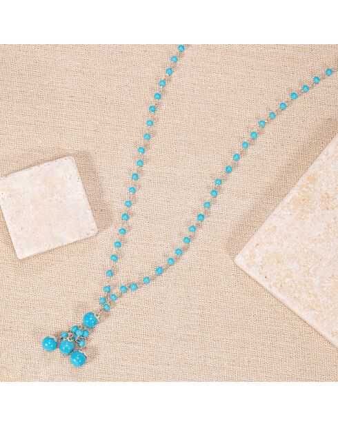 Collana Chapelline in argento/celeste