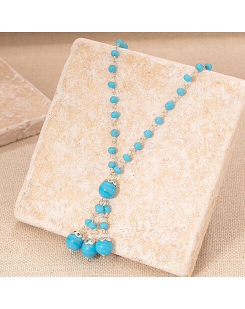 Collana Chapelline in argento/celeste