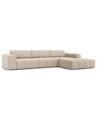 Canapé d'angle Droit Velours Luc 4 Places beige - 284x166x70 cm