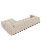 Canapé d'angle Droit Velours Luc 4 Places beige - 284x166x70 cm