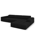 Canapé d'angle Droit Velours Luc 4 Places noir - 284x166x70 cm