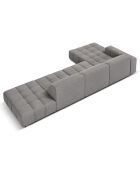 Canapé d'angle Gauche Velours Luc 5 Places gris clair - 341x166x70 cm