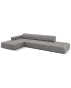 Canapé d'angle Gauche Velours Luc 5 Places gris clair - 341x166x70 cm