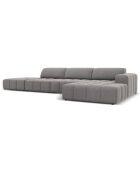 Canapé d'angle Droit Velours Luc 5 Places gris clair - 341x166x70 cm