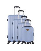 4 blaue Agata-M 75/65/55/46 cm Einzelkoffer mit 4 Rädern