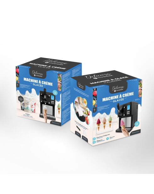 Turbine à glace semi-professionnelle pour glaces à l'italienne multicolore