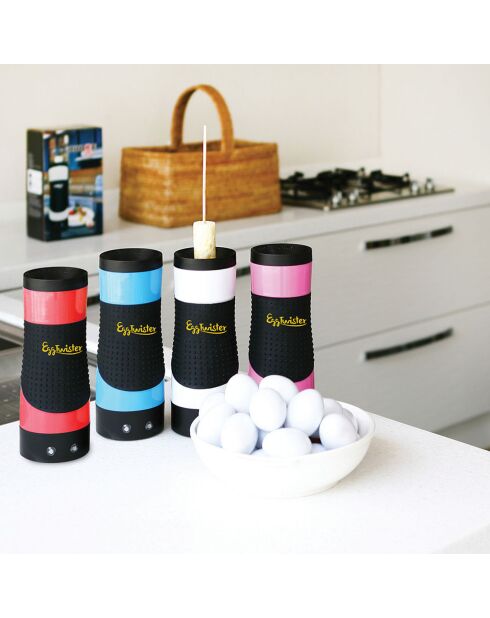 Cuiseur à oeuf vertical noir/rose