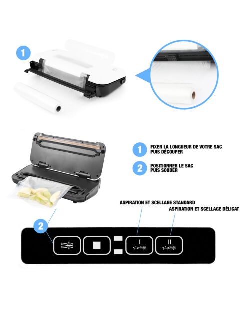Machine sous-vide argentée