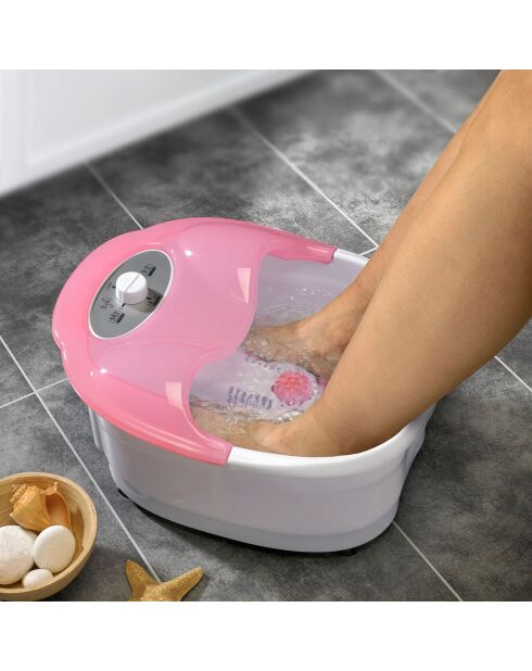 Bain de pieds massant blanc/rose - 5 L