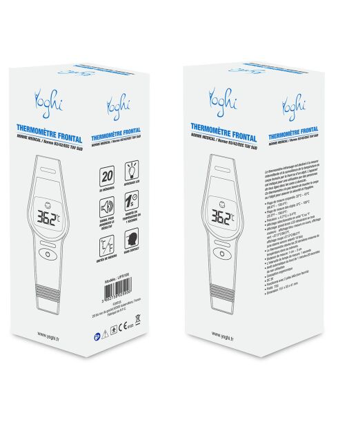 Thermomètre frontal norme médicale blanc
