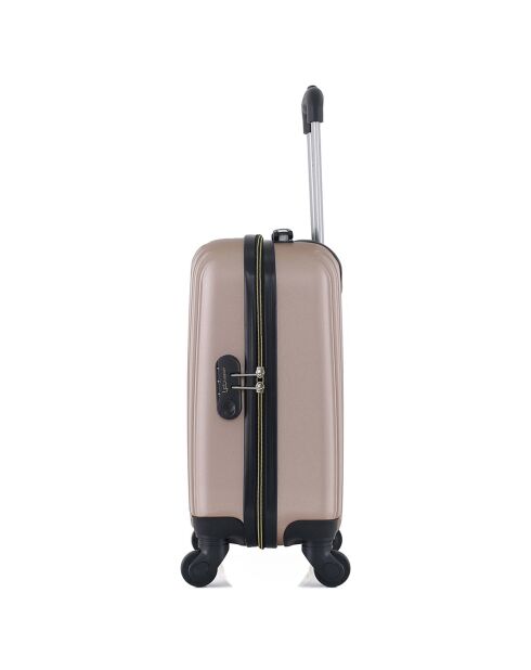 XXS Cabinekoffer met 4 enkele wielen Agata 46 cm beige