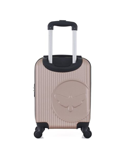 XXS Cabinekoffer met 4 enkele wielen Agata 46 cm beige