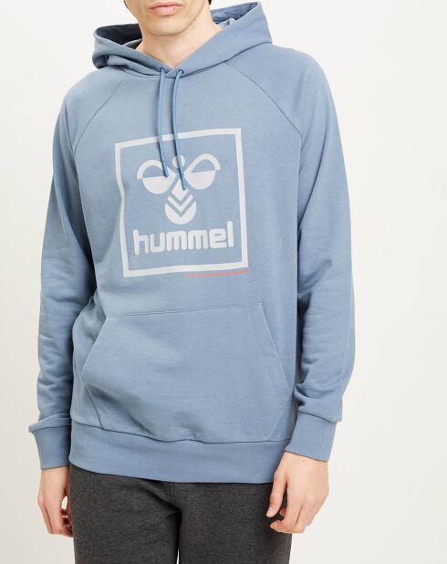 Sweat à capuche en Coton mélangé logo bleu