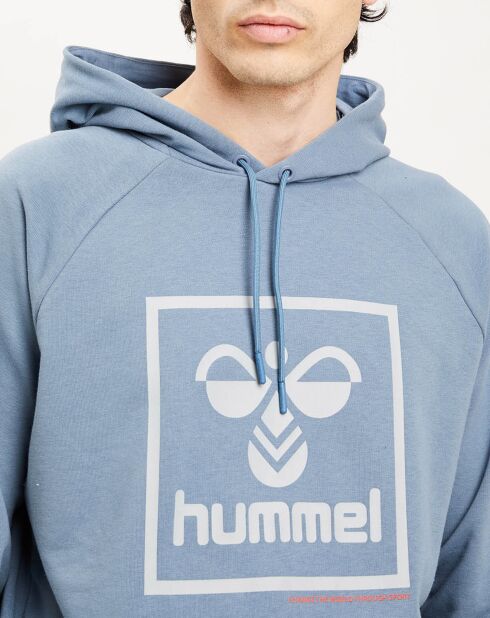 Sweat à capuche en Coton mélangé logo bleu