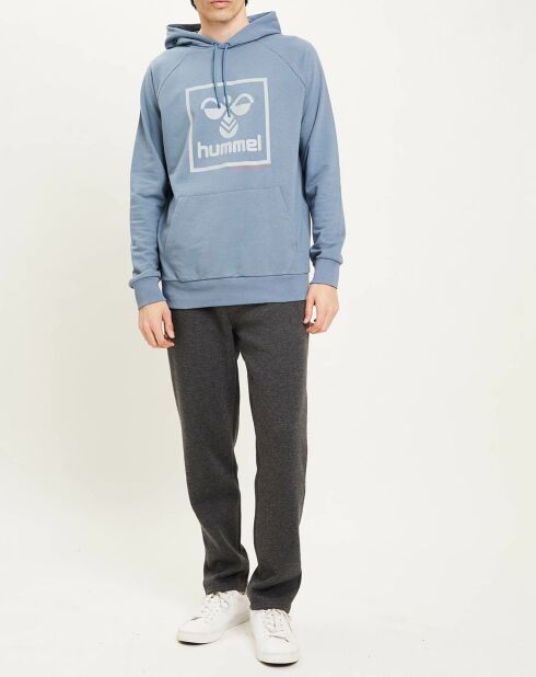 Sweat à capuche en Coton mélangé logo bleu