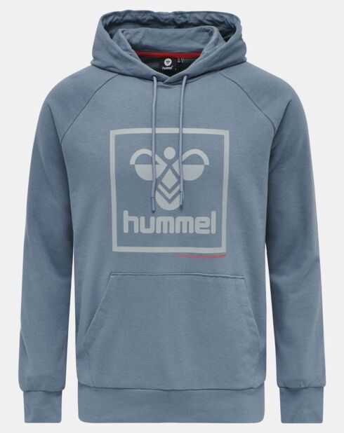 Sweat à capuche en Coton mélangé logo bleu
