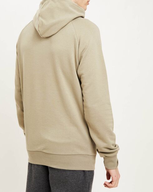 Sweat à capuche en Coton mélangé logo kaki clair
